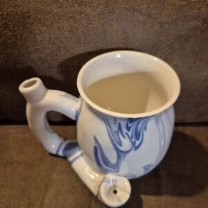Roast & Toast" Blue and White Swirl Mug Pipe Nwob